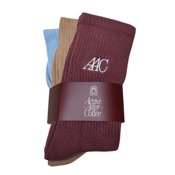 Active After Coffee Crew Socks 3-pack Multi Color One Size - Picture 1 of 2